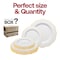 Smarty Had A Party White with Gold Rim Round Blossom Plastic Dinnerware Set (120 Dinner Plates+120 Salad Plates), 240PK 4840WHG-VP-CASE - alternate 7