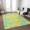 Homeroots 8' X 10' Yellow And Aqua Floral Washable Indoor Outdoor Area Rug 600057 - alternate 4
