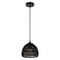Jonathan Y Campana 8.25" 1-Light Bohemian Modern Woven Rope/Iron LED Pendant, Black JYL6512B - alternate 8