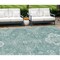 Homeroots 8' X 10' Aqua Teal Blue And Ivory Medallion Washable Indoor Outdoor Area Rug 589029 - alternate 1