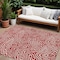 Homeroots 9' X 12' Red And Ivory Abstract Washable Indoor Outdoor Area Rug 599752 - alternate 1