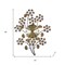 Homeroots 22" Copper Metal And Faux Crystal Silent Analog Gingko Floral Wall Clock 626545 - alternate 5