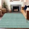 Homeroots 10' X 14' Turquoise And Aqua Striped Washable Indoor Outdoor Area Rug 615385 - alternate 6