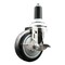 Service Caster 4 Inch 316SS Black Polyurethane Swivel 1-1/4 Inch Expanding Stem Caster Brake SCC-SS316EX20S414-PPUB-BLK-TLB-114 - alternate 1