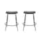 Homeroots Set of Two 26" Gray and Black Fabric and Metal Backless Counter Height Bar Chairs, 2PK 555019 - alternate 1