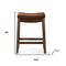 Homeroots 26" Brown Faux Leather and Solid Wood Backless Counter Height Bar Chair 632496 - alternate 5