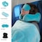 Home-Complete Travel Pillow Set Memory Foam Pillow, Fleece Blanket, and Eye Mask Travel Essentials, Blue HT-TRVL2-BLU - alternate 6