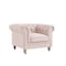 Homeroots 34" Pink And Brown Linen Tufted Chesterfield Chair 533991 - alternate 6