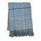 Homeroots 50" X 67" Denim Blue And White Cotton Blend Woven Plaid Throw Blanket with Fringe 633069 - alternate 3