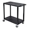 Luxor Cart, (2) Flat Shelves, 18"x32", High Density Polyethylene (Shelf), Polyvinyl Chloride (Leg), 18" W EC22-B - alternate 10