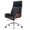 Homeroots Black Rosewood and Silver Adjustable Height Swivel Rolling Executive Office Chair 644526 - alternate 7