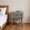 Homeroots 23" Black Ivory And Light Brown Solid Wood Geometric Bone Inlay Two Drawer Nightstand 651580 - alternate 14