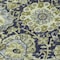 Homeroots 8' Fern Green And Blue Round Damask Washable Indoor Outdoor Area Rug 609068 - alternate 7