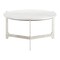 Homeroots 30" White and Silver Genuine Marble and Aluminum Round Cross Legs Coffee Table 565084 - alternate 6