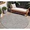 Homeroots 8' Taupe And Gray Round Abstract Washable Indoor Outdoor Area Rug 599768 - alternate 1