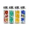 Gibson Home Glasselle 4 Piece 13 Ounce Glass Decorated Hydration Bottle Set in Assorted Colors 113236.01 - alternate 1