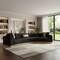 Homeroots Black Velvet Curved Three Piece Sectional With Toss Pillows 643880 - alternate 6