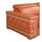 Homeroots 71in Camel And Silver Genuine Leather Love Seat 329586 - alternate 6