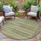 Homeroots 8' Green And Beige Round Striped Washable Indoor Outdoor Area Rug 631493 - alternate 3