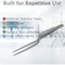 A2Z Scilab Forceps Micro 6 Inch Offset Serrated Narrow-Tip Stainless Steel Tweezers A2Z-ZR1135 - alternate 4