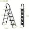 Wrightmaster 4.4 ft. Aluminum Step Ladder, 9 ft. Reach with Non-Marring Feet and Shelf, 330 lb. Capacity ZoroJLHWBT-BLACK - alternate 5