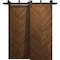 Sartodoors Sliding Closet Barn Bypass Doors 36 x 80 inches, Ego 5005 Cognac Oak Veneer, Modern 6.6ft Rails Ha EGO5005BBB-DKO-36 - alternate 1