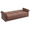 Homeroots 89" Brown Microfiber Convertible Futon Sleeper Sofa And Toss Pillows With Storage 607155 - alternate 7