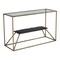 Homeroots 48" Clear and Brass Glass Iron and Stone Frame Console Table With Shelf 668880 - alternate 7