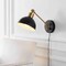 Jonathan Y Lisa 18" Swing Arm 1-Light Modern Midcentury Iron USB Charging Port LED Sconce, Black/Brass Gold JYL1301B - alternate 9
