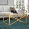 Homeroots 32" Gold Glass And Steel Square Coffee Table 520960 - alternate 6