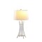 Homeroots 29" Silver Bamboo Design Table Lamp With Off White Drum Shade 524250 - alternate 5