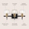 Jonathan Y Marais 21.5" 3-Light Iron/Glass Rustic Vintage LED Vanity Light, Black/Brass Gold JYL3528A - alternate 13