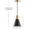 Jonathan Y Apollo 6" 1-Light Mid-Century Modern Iron LED Pendant, Black/Brass Gold JYL6131A - alternate 9