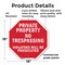 Signmission Private Property No Trespassing Vio, 18 Inch X 18 Inch, Plastic Sign OC-P-18-157 - alternate 7