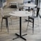 Flash Furniture 36" Round Tabletop, Seamless Surface Technology, White Faux Marble, 30"x30" Black Bar Height X-Base ST-RD36-WHMAR-T3030B-GG - alternate 5