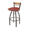 Holland Bar Stool Co Revelle 30in Swivel Bar Stool with Bronze Finish, Medium Back and Graph Poppy Seat 881 - alternate 1
