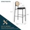 Leisuremod Euston Wicker Bar Stool with Black Steel Frame, Black EC29BL - alternate 8