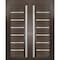Sartodoors Sliding French Double Pocket Doors with Frosted Glass 84x84 (2* 42x84) Solid Core Modern Interior QUADRO4088DP-CA-8484 - alternate 1