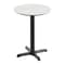 Flash Furniture 24" Round Tabletop, Seamless Surface Technology, White Faux Marble, 22x22 Black Table Height X-Base ST-RD24-WHMAR-T2222-GG - alternate 1