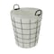 Homeroots Large White Fabric Lined Metal Laundry Type Basket With Handle 379818 - alternate 5