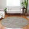 Homeroots 8' Taupe Terra Cotta And Tan Round Floral Washable Indoor Outdoor Area Rug 604739 - alternate 8