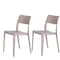 Homeroots Set of Two Taupe Heavy Duty Plastic Outdoor Stacking Accent Chairs, 2PK 565224 - alternate 1
