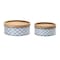 Homeroots Set of Two Blue And White Metal And Solid Wood Geometric Storage Canisters 721421 - alternate 1