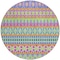 Homeroots 8' Blush Blue And Lime Green Round Quatrefoil Washable Indoor Outdoor Area Rug 583206 - alternate 5