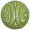 Homeroots Set of Six Green Mushroom Knob Embossed Ceramic Drawer Pull Knobs, 6PK 635756 - alternate 6
