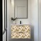 Homeroots 5" x 5" Gold And White Vinyl Arabesque Peel And Stick Removable Tiles 571301 - alternate 4