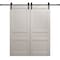 Sartodoors Modern Double Barn Door 56 x 84 inches, Ego 5012 Painted White Oak, 13FT Rail Track Set, Solid Pa EGO5012DB-PWO-5684 - alternate 1