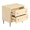 Homeroots 28" Natural Solid Wood Distressed Carved Geometric Two Drawer Nightstand 612087 - alternate 5