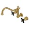 Kingston Brass Two-Handle Wall Mount Tub Faucet, Brushed Brass KS1027PKX - alternate 1