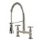 Kingston Brass Double-Handle Deck-Mount Pre-Rinse Bridge Kitchen Faucet, Brushed Nickel GS1278BEX - alternate 1